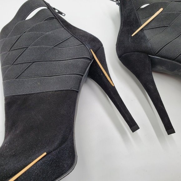 Stuart Weitzman - Black Suede Platform Booties - Picture 15 of 16